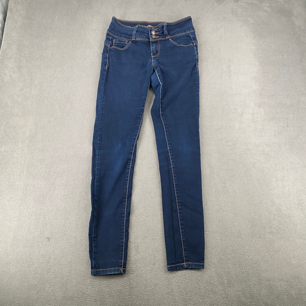 Wax Jean Butt I Love You Dark Wash Skinny Jeans High Rise Triple Button 93400